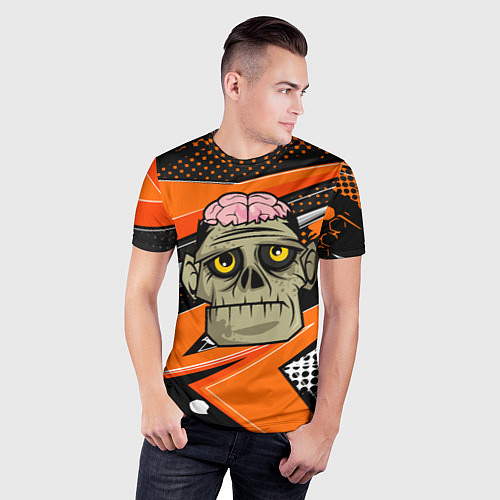 Мужская спорт-футболка Зомби с мозгами / 3D-принт – фото 3