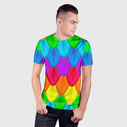 Футболка спортивная мужская Разноцветные перья, цвет: 3D-принт — фото 2