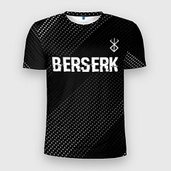 Футболка спортивная мужская Berserk glitch на темном фоне: символ сверху, цвет: 3D-принт