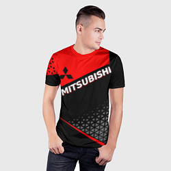 Футболка спортивная мужская Mitsubishi - Красная униформа, цвет: 3D-принт — фото 2