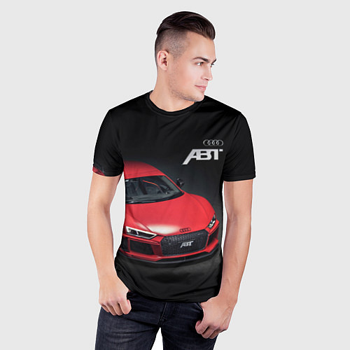 Мужская спорт-футболка Audi quattro ABT autotuning / 3D-принт – фото 3