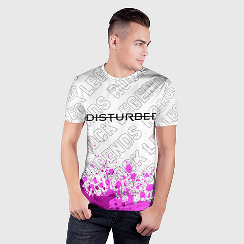 Мужская спорт-футболка Disturbed rock legends: символ сверху / 3D-принт – фото 3