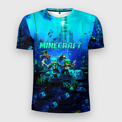 Футболка спортивная мужская Minecraft water, цвет: 3D-принт