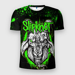 Футболка спортивная мужская Slipknot зеленый козел, цвет: 3D-принт