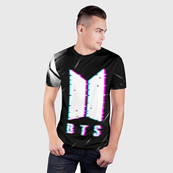 Футболка спортивная мужская BTS - Неоновый логотип, цвет: 3D-принт — фото 2