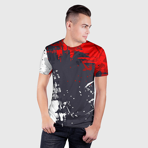 Мужская спорт-футболка Абстрактные брызги / 3D-принт – фото 3