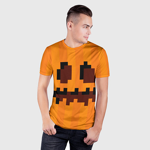 Мужская спорт-футболка Тыква - Майнкрафт - Хеллоуин / 3D-принт – фото 3
