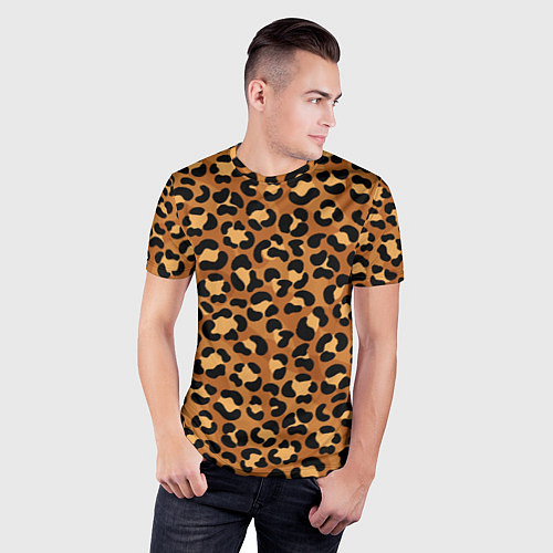 Мужская спорт-футболка Леопардовый цвет / 3D-принт – фото 3