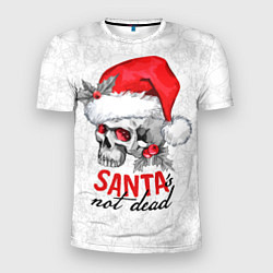 Футболка спортивная мужская Santa is not dead, skull in red hat, цвет: 3D-принт