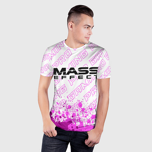Мужская спорт-футболка Mass Effect pro gaming: символ сверху / 3D-принт – фото 3