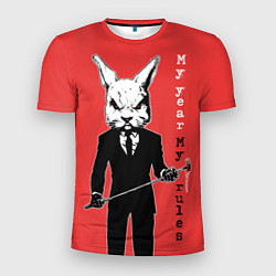 Футболка спортивная мужская Dangerous rabbit, my year - my rules, цвет: 3D-принт