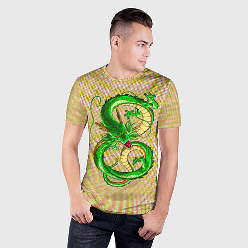 Мужская спорт-футболка Зелёный дракон в форме цифры 8 / 3D-принт – фото 3