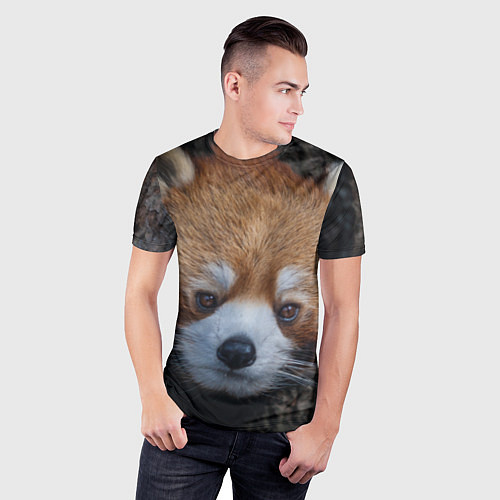 Мужская спорт-футболка Крaсная панда / 3D-принт – фото 3