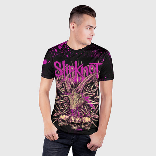 Мужская спорт-футболка Slipknot pink / 3D-принт – фото 3