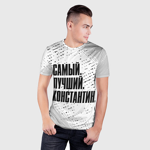 Мужская спорт-футболка Надпись самый лучший Константин / 3D-принт – фото 3