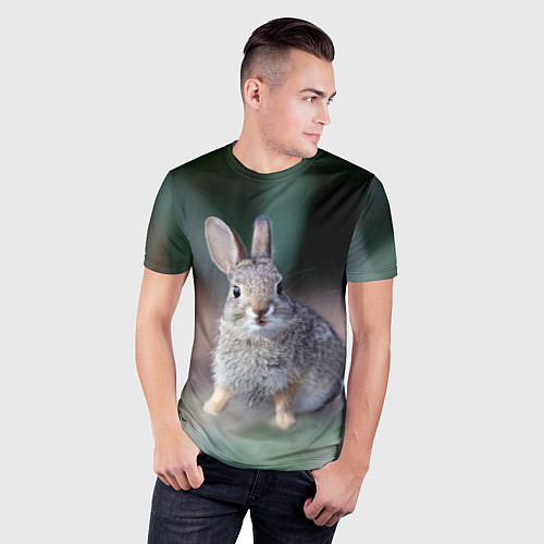 Мужская спорт-футболка Малыш кролик / 3D-принт – фото 3