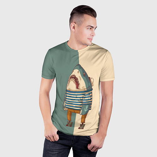 Мужская спорт-футболка Акула-моряк / 3D-принт – фото 3