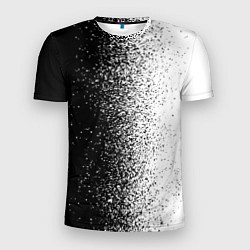 Мужская спорт-футболка Брызги красок - Черно-белый