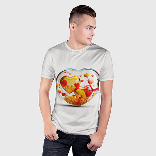 Мужская спорт-футболка Влюблённые сердца - сувенир / 3D-принт – фото 3