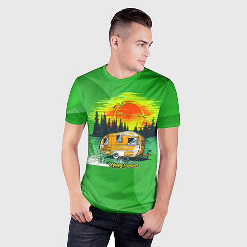 Мужская спорт-футболка Домик на колесах / 3D-принт – фото 3