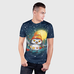 Футболка спортивная мужская Новогодняя ночная совушка, цвет: 3D-принт — фото 2
