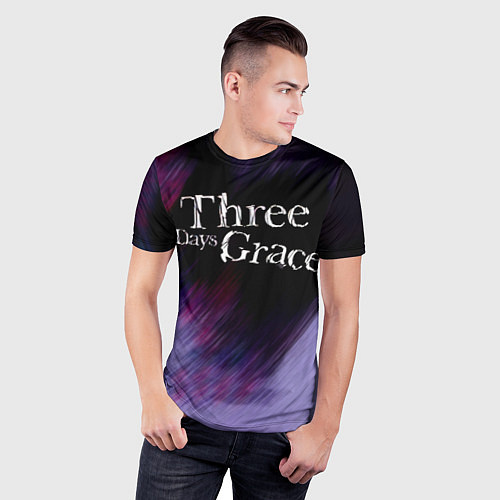 Мужская спорт-футболка Three Days Grace lilac / 3D-принт – фото 3