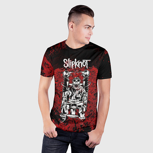Мужская спорт-футболка Slipknot - скелет / 3D-принт – фото 3