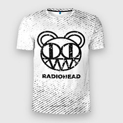 Футболка спортивная мужская Radiohead с потертостями на светлом фоне, цвет: 3D-принт