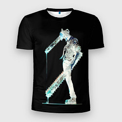 Футболка спортивная мужская Чернобелая бензопила, цвет: 3D-принт