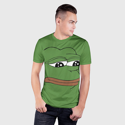 Мужская спорт-футболка Лягушонок Pepe грустит / 3D-принт – фото 3
