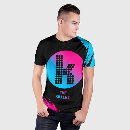 Мужская спорт-футболка The Killers - neon gradient / 3D-принт – фото 3