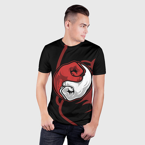 Мужская спорт-футболка Братский инь-янь / 3D-принт – фото 3