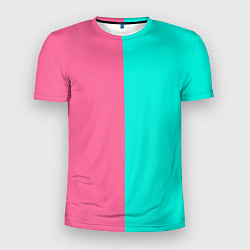 Мужская спорт-футболка Розово бирюзовый