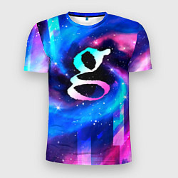 Футболка спортивная мужская Garbage неоновый космос, цвет: 3D-принт