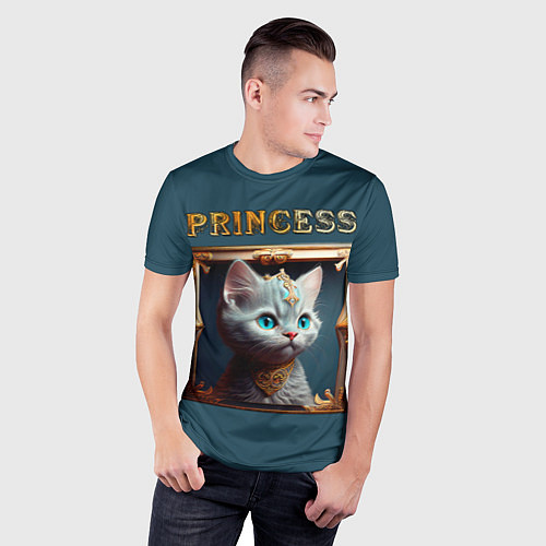 Мужская спорт-футболка Кошечка принцесса - картина в рамке / 3D-принт – фото 3