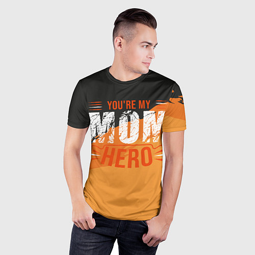 Мужская спорт-футболка Mom hero / 3D-принт – фото 3