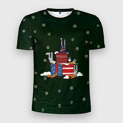 Футболка спортивная мужская Зайцы на подарках, цвет: 3D-принт