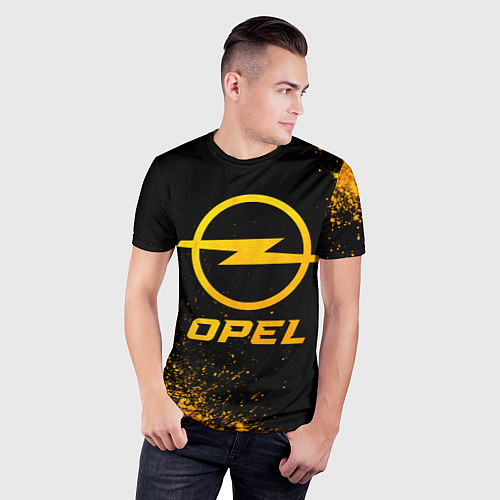 Мужская спорт-футболка Opel - gold gradient / 3D-принт – фото 3