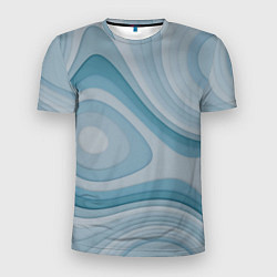 Мужская спорт-футболка Волнообразные синие текстуры
