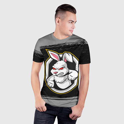 Мужская спорт-футболка Rabbit злейший / 3D-принт – фото 3