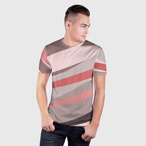 Мужская спорт-футболка Розовый берег / 3D-принт – фото 3