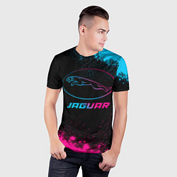 Футболка спортивная мужская Jaguar - neon gradient, цвет: 3D-принт — фото 2