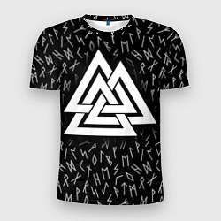 Футболка спортивная мужская Valknut runes pattern, цвет: 3D-принт