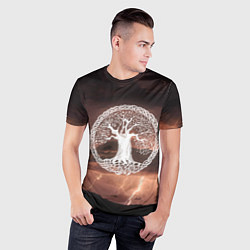 Футболка спортивная мужская Yggdrasil white rune, цвет: 3D-принт — фото 2