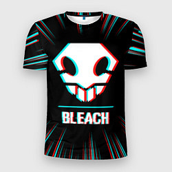 Футболка спортивная мужская Символ Bleach в стиле glitch на темном фоне, цвет: 3D-принт