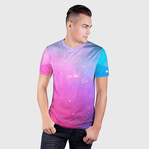 Мужская спорт-футболка Звёздное геометрическое небо / 3D-принт – фото 3