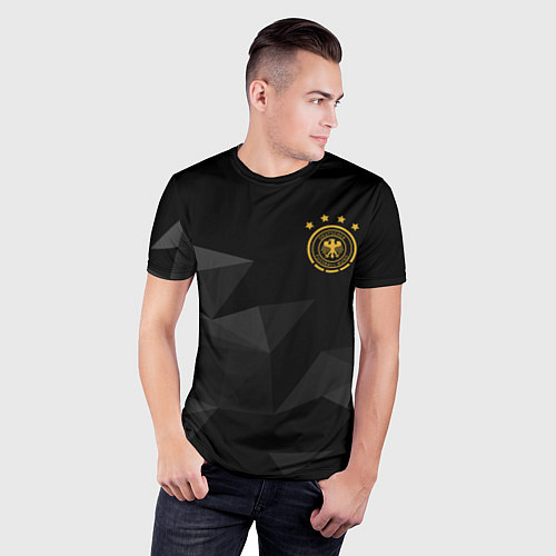 Мужская спорт-футболка Сборная Германии треугольники / 3D-принт – фото 3