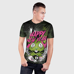 Футболка спортивная мужская Geen rabbit happy new year, цвет: 3D-принт — фото 2