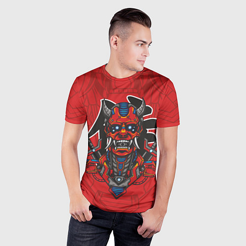 Мужская спорт-футболка Самурай - демон / 3D-принт – фото 3