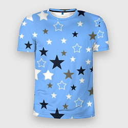 Футболка спортивная мужская Звёзды на голубом фоне, цвет: 3D-принт